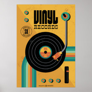 80s Retro Music Vynl Disc Poster