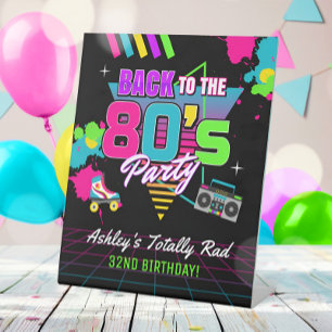80s Retro Neon Birthday Sign