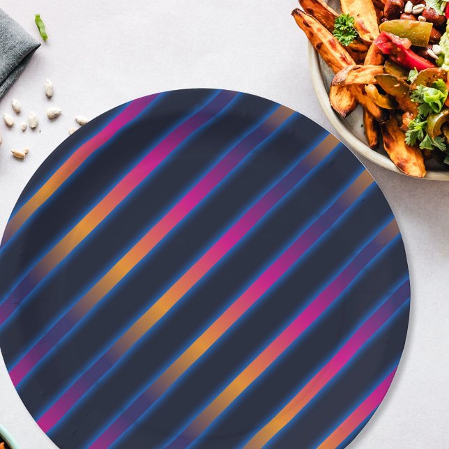 80's Retro Neon Pattern Paper Plate (Creator Uploaded)