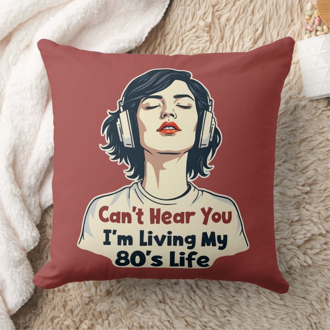 80s Retro Nostalgic Music Lover Throwback Design Cushion (Blanket)