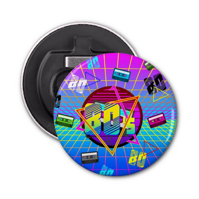 80's RETRO OLD SCHOOL CASSETTE TAPE Bottle Opener (Front)