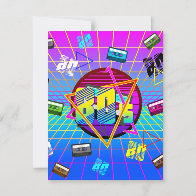 80's RETRO OLD SCHOOL CASSETTE TAPE    Invitation (Front)