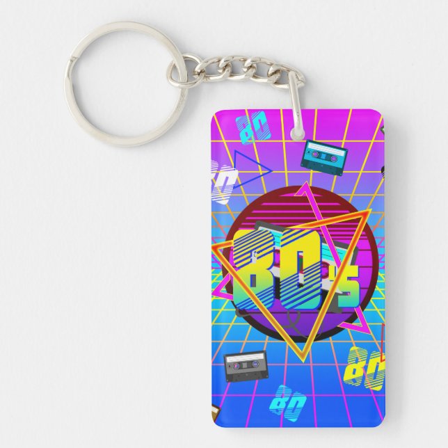 80's RETRO OLD SCHOOL CASSETTE TAPE      Key Ring (Front)