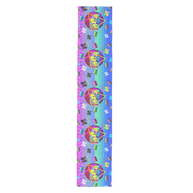 80's RETRO OLD SCHOOL CASSETTE TAPE   Medium Table Runner (Front)