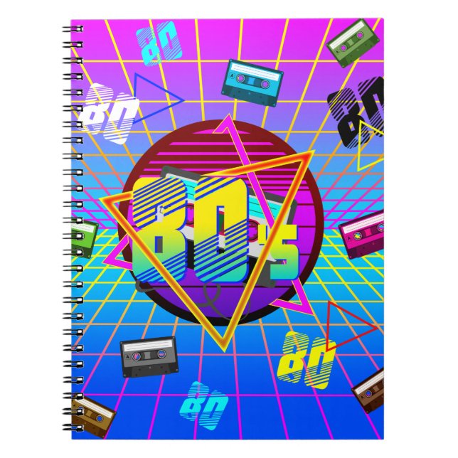80's RETRO OLD SCHOOL CASSETTE TAPE     Notebook (Front)