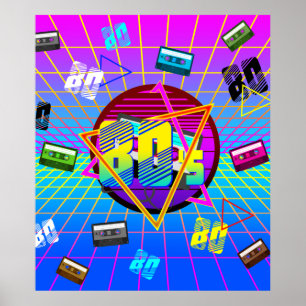 80's RETRO OLD SCHOOL CASSETTE TAPE    Poster