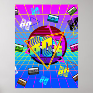 80's RETRO OLD SCHOOL CASSETTE TAPE Poster