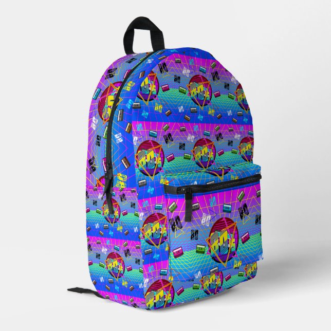 80's RETRO OLD SCHOOL CASSETTE TAPE      Printed Backpack (Back Corner Left)