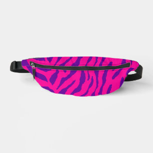 80s RETRO PURPLE PINK TIGER STRIPES FANNY PACK