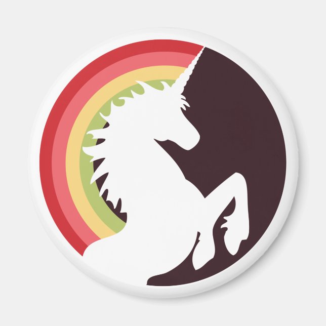 80's Retro Rainbow and Unicorn Magnet (Front)