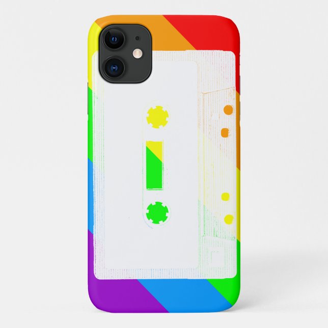 80s RETRO RAINBOW CASSETTE TAPE Case-Mate iPhone Case (Back)