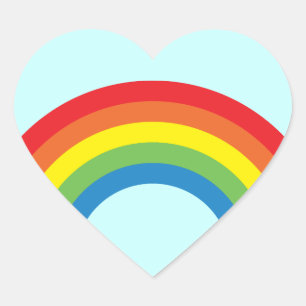 80's Retro Rainbow Heart Stickers