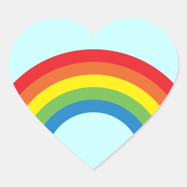 80's Retro Rainbow Heart Stickers (Front)