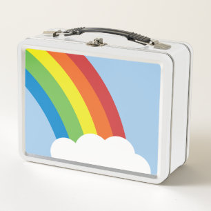 80's Retro Rainbow Metal Lunch Box