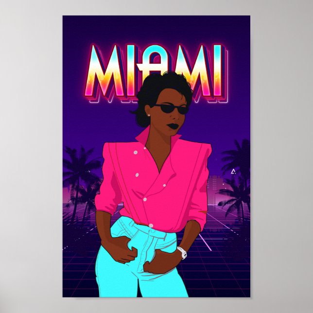 80s retro style Miami Poster (Front)