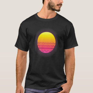 80s Retro Sunset Synthesizer  Synthwave Waveform   T-Shirt