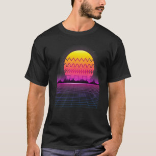 80s Retro Sunset Synthesizer Synthwave Waveform T-Shirt