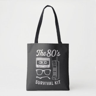 80s Retro Survival Kit Nostalgia Aesthetic Design Tote Bag