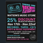 80's Retro Tape, Music Store Advertising Flyer<br><div class="desc">80's Retro Tape,  Music Store Advertising Flyers By The Business Card Store.</div>