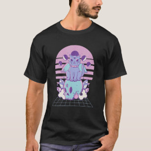 80S Retro Vaporwave Pastel Goth Cat Soft Grunge T-Shirt