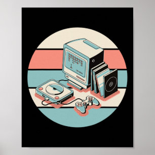 80s Retro Vintage Gamer Arcade Machine Gaming Gift Poster