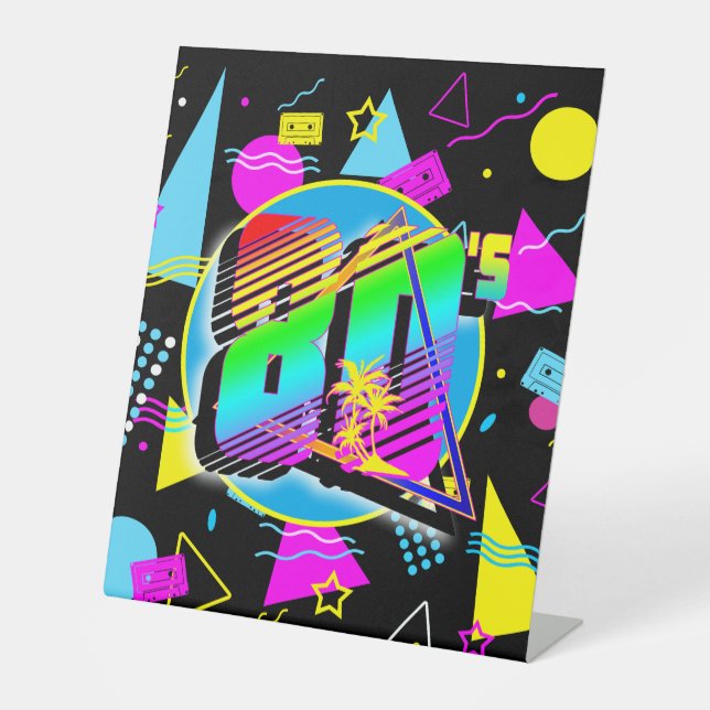 80'S RETRO VINTAGE OLD SCHOOL STYLE PEDESTAL SIGN (Front)