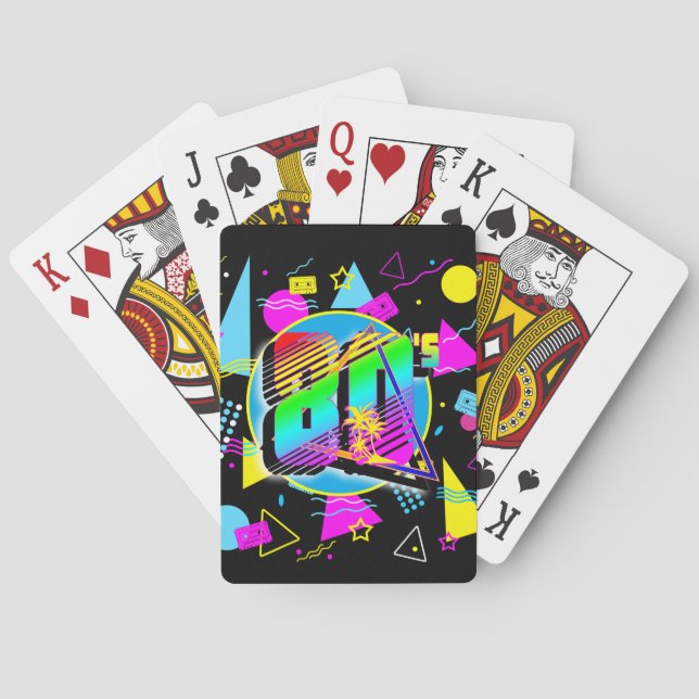80'S RETRO VINTAGE OLD SCHOOL STYLE PLAYING CARDS (Back)