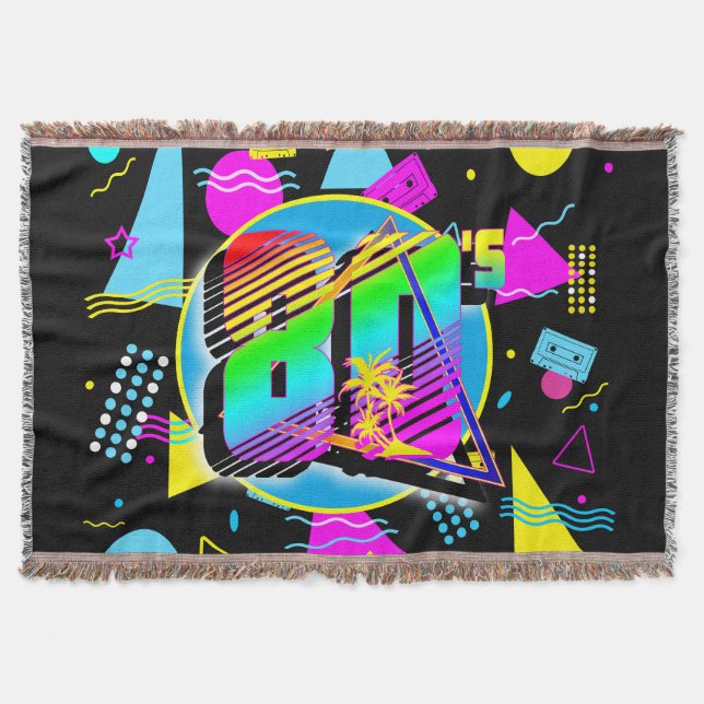 80'S RETRO VINTAGE OLD SCHOOL STYLE THROW BLANKET (Front)