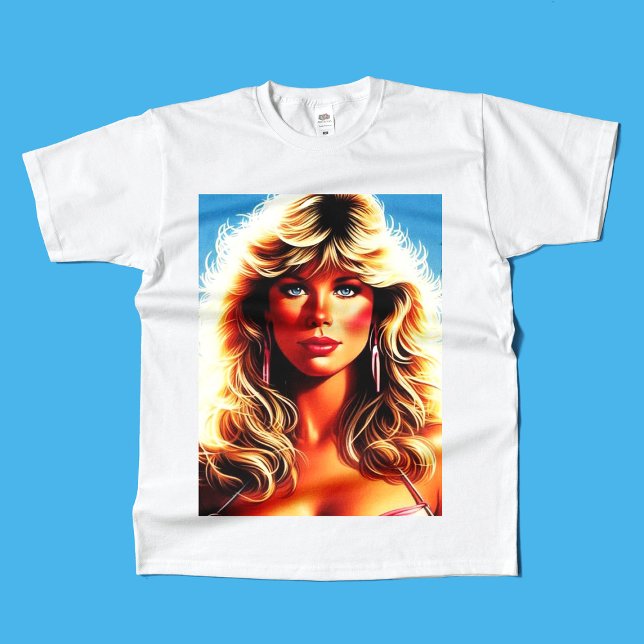 80s Retrowave Blonde Girl T-Shirt (Creator Uploaded)