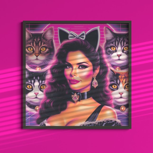 80s Retrowave Cat Woman Poster (Creator Uploaded)