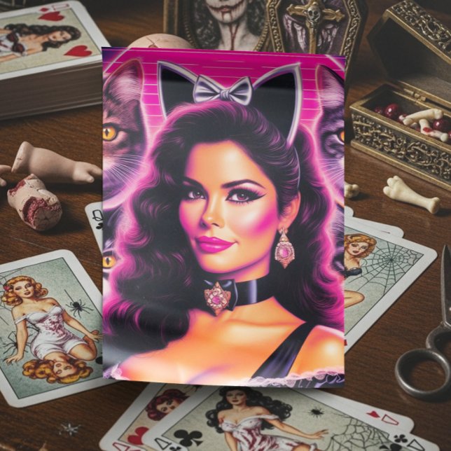 80s Retrowave Cat Woman Tissue Paper (Creator Uploaded)