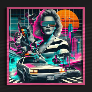 80s Retrowave Girl Poster