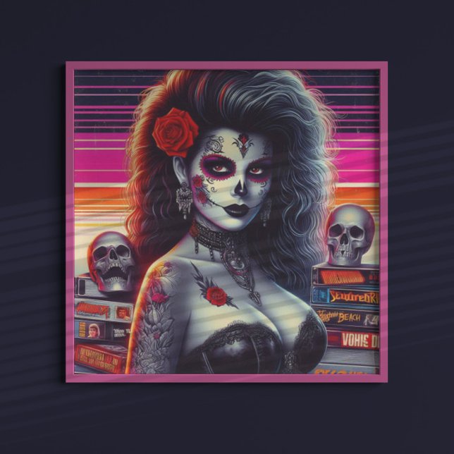 80s Retrowave Goth Girl Poster (Creator Uploaded)