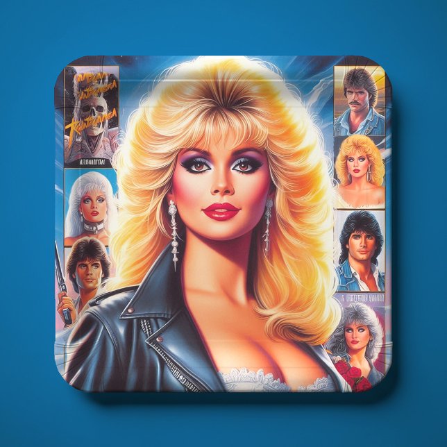 80s Retrowave Woman Paper Plate (Creator Uploaded)