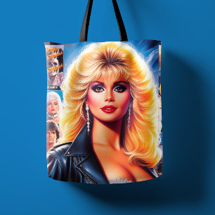 80s Retrowave Woman Tote Bag
