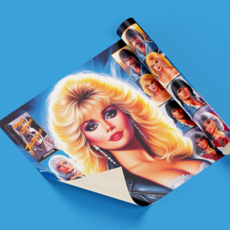 80s Retrowave Woman Wrapping Paper