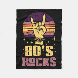 80s Rock Rocker Hand Vintage Punk Metal Music Men  Fleece Blanket