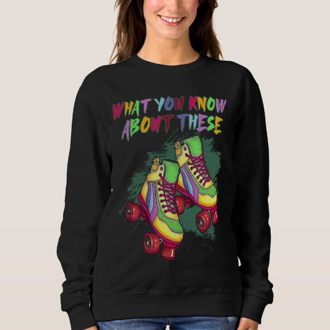 80s Roller Skates  Roller Skating  Disco Skates  V Sweatshirt (Front)