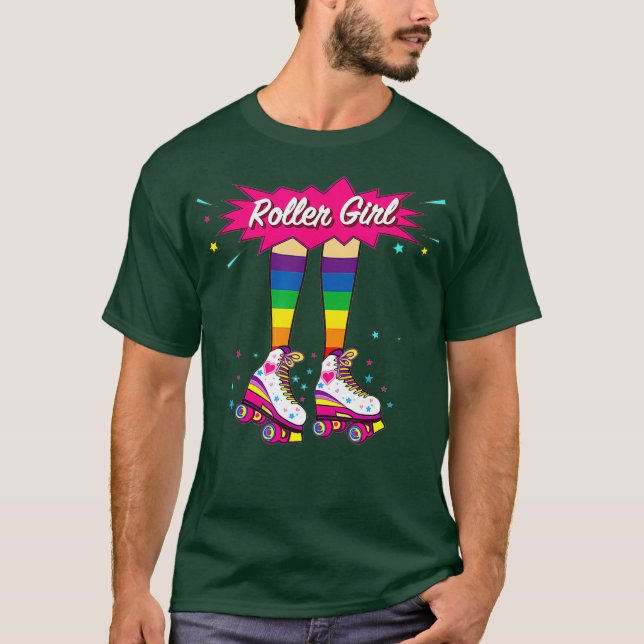 80s Rollerskates Vintage Roller Skating Disco T-Shirt (Front)