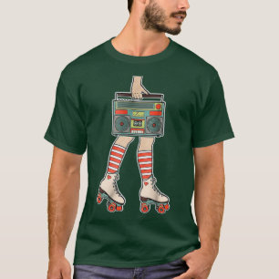 80s Rollerskates Vintage Roller Skating Disco T-Shirt