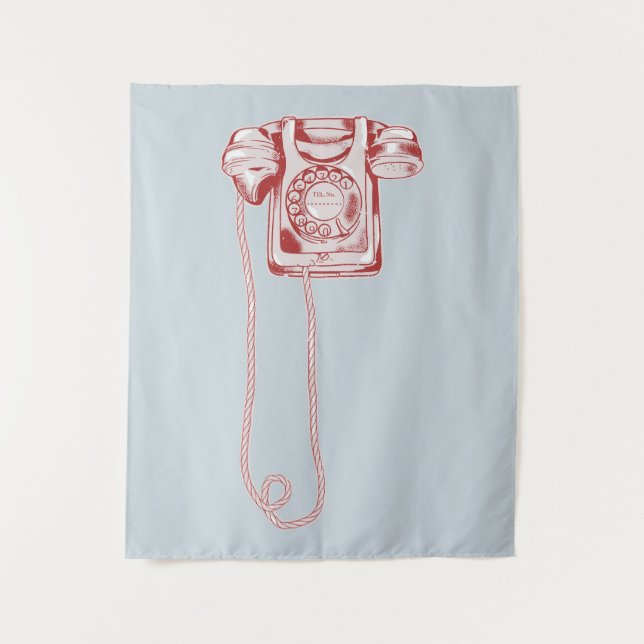 80s rotary dial telephone tapestry (Front)