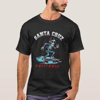 80s Santa Cruz California Retro Skeleton Skateboar T-Shirt