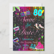 80's Save the Date, Back to the 80's, Any Age,