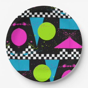 80s Splatterpaint Paper Plate
