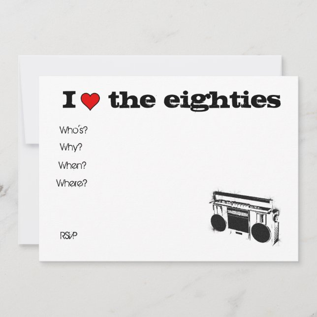 80's stereo invitation (Front)