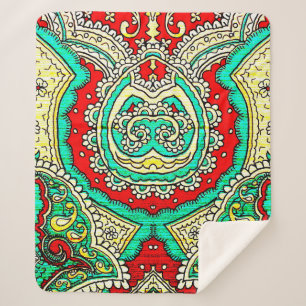 80s style, bright, neon, beautiful, psychedelic ar sherpa blanket