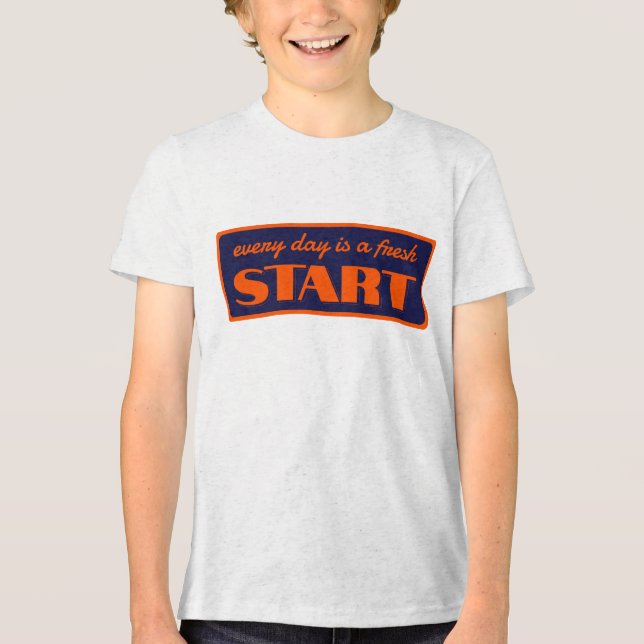 80s Style Plate with Red Colour Tri-Blend Shirt (Front)