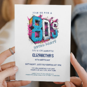 80s Style Retro Classic Party Invitation