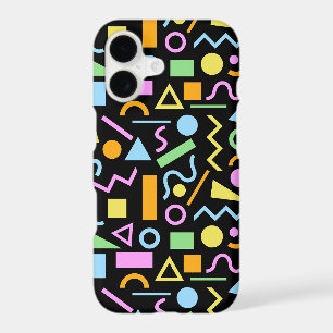 80s Style Shape Pattern Color on Black