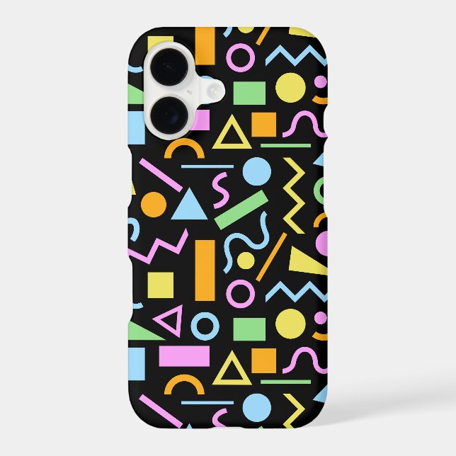 80s Style Shape Pattern Color on Black (Back)